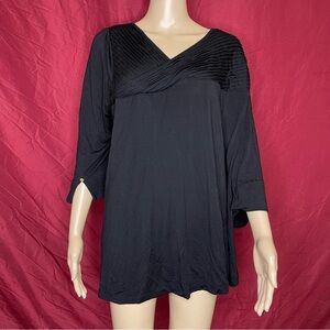 Elisabeth Hasselbeck for Dialogue Pin Tuck Wrap Blouse 3X